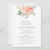 Zachte perzikkleurige Waterverf Florenz Vrijgezell Kaart (Voorkant)