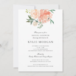 Zachte perzikkleurige Waterverf Florenz Vrijgezell Kaart