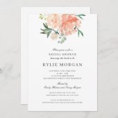 Zachte perzikkleurige Waterverf Florenz Vrijgezell Kaart (Voorkant / Achterkant)