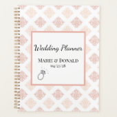 Zachte Perzikroze Blush Damast Planner (Voorkant)