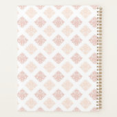 Zachte Perzikroze Blush Damast Planner (Achterkant)