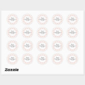 Zachte Perzikroze Damast Ronde Sticker (Vel)