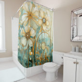 Zachte perziktuin 3 douchegordijn (In situ)