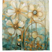 Zachte perziktuin 3 douchegordijn (Voorkant)