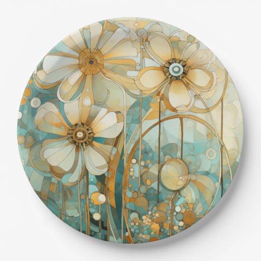 Zachte perziktuin 3 papieren bordje (Voorkant)