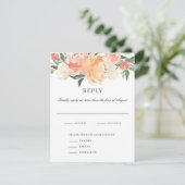Zachte Perzische Floral Waterverf Wedding RSVP Kaa Kaart (Staand voorkant)
