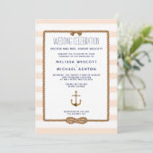 Zachte Perzische Waterverf Nautical Knot Wedding Kaart (Staand voorkant)