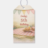 Zachte Picknick Buiten Boho Verjaardagsfeest Cadeaulabel (Voorkant)