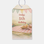 Zachte Picknick Buiten Boho Verjaardagsfeest Cadeaulabel (Achterkant)