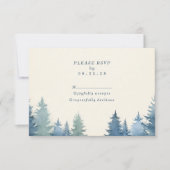 Zachte pijnbomen groen bruiloft rsvp kaartje (Voorkant)