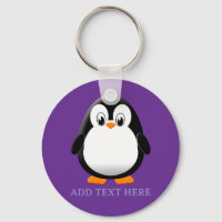 Zachte Pinguïn Cartoon Aangepaste Paars