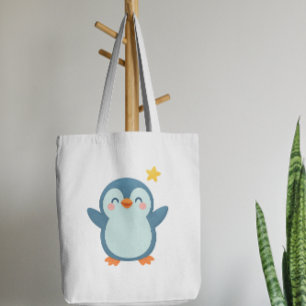 Zachte Pinguïn Cartoon Kinderen Sticker Tote Bag