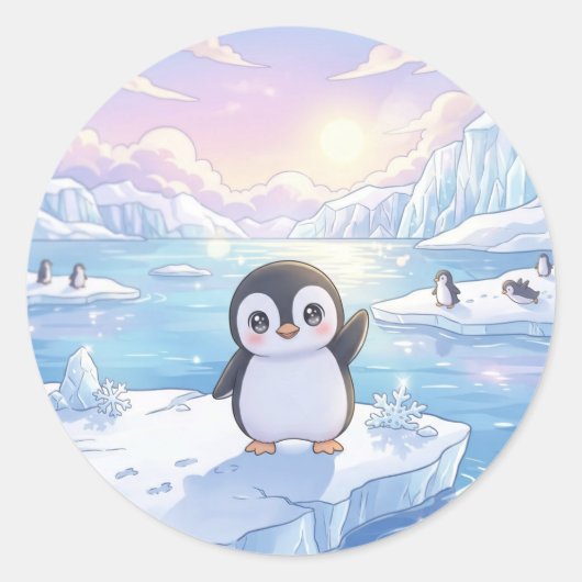 Zachte Pinguïn Ijsberg Sticker (Voorkant)