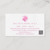 *~* Zachte Pinks QR Logo Foto Floral AR26 Visitekaartje (Achterkant)