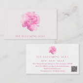 *~* Zachte Pinks QR Logo Foto Floral AR26 Visitekaartje (Voorkant / Achterkant)