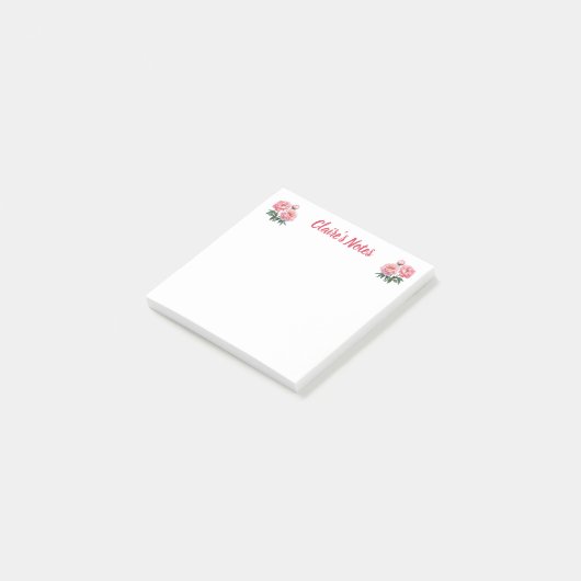 Zachte Pioen Bloem Naam Post-it® Notes (Schuin)
