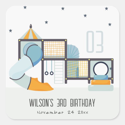 Zachte Play Center Indoor Oerwoud Gym Kinderen van Vierkante Sticker (Voorkant)