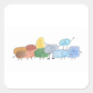 Zachte Pluizige Wezens Vierkante Sticker