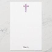 Zachte plum Abstracte Waterverf Cross Briefpapier (Voorkant)