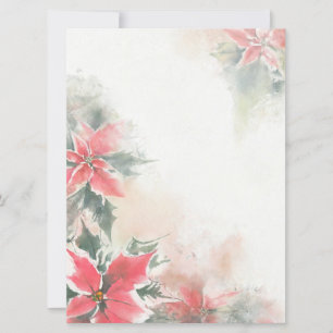 Zachte poinsettia achtergrond blanco feestdagenkaart