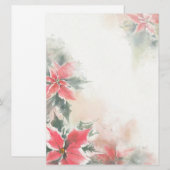 Zachte poinsettia achtergrond leeg feestdagenkaart (Voorkant / Achterkant)