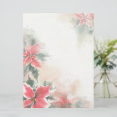 Zachte poinsettia achtergrond leeg feestdagenkaart (Staand voorkant)