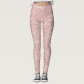 Zachte pompelroze pompelmoes Licht Glitter CUSTOM- Leggings (Voorkant)