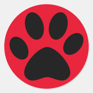 Zachte Pootafdruk Huisdier Kat Hond Eenvoudig Zwar Ronde Sticker