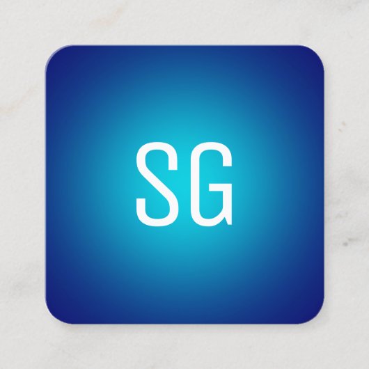 Zachte pot - Initialen - Cyaan op de diepzeemacht Vierkante Visitekaartje (Voorkant)