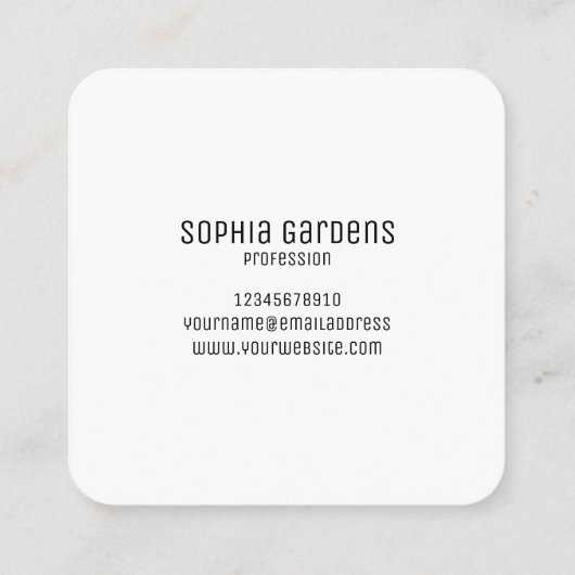 Zachte pot - Initialen - Geel op Roze Vierkante Visitekaartje (Achterkant)