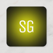 Zachte pot - Initialen - Geel op zwart Vierkante Visitekaartje (Voorkant)