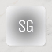 Zachte pot - Initialen - Grijs Vierkante Visitekaartje (Voorkant)