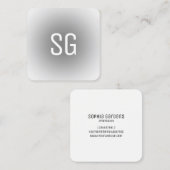 Zachte pot - Initialen - Grijs Vierkante Visitekaartje (Voorkant / Achterkant)