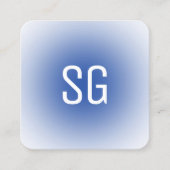 Zachte pot - Initialen - Navy Blue Square Business Vierkante Visitekaartje (Voorkant)