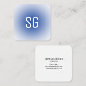 Zachte pot - Initialen - Navy Blue Square Business Vierkante Visitekaartje (Voorkant / Achterkant)