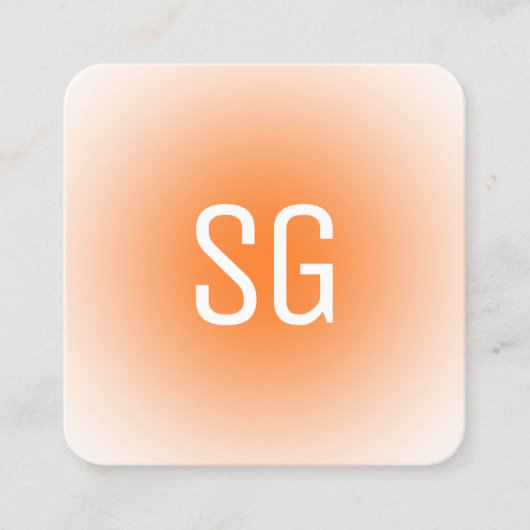 Zachte pot - Initialen - Oranje vierkant Visitekaa Vierkante Visitekaartje (Voorkant)