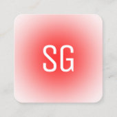 Zachte pot - Initialen - Rood vierkant Visitekaart Vierkante Visitekaartje (Voorkant)