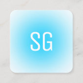 Zachte pot - Initialen - Sky Blue Square Business Vierkante Visitekaartje (Voorkant)