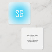 Zachte pot - Initialen - Sky Blue Square Business  Vierkante Visitekaartje (Voorkant / Achterkant)