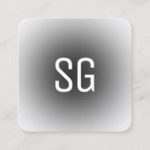 Zachte pot - Initialen - zwart Vierkante Visitekaartje (Voorkant)