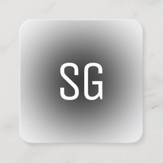 Zachte pot - Initialen - zwart Vierkante Visitekaartje (Voorkant)