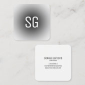 Zachte pot - Initialen - zwart Vierkante Visitekaartje (Voorkant / Achterkant)
