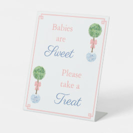Zachte Prep Baby's Neem een Favoriet Snoepje Tafel Reclamebord Met Voetstuk