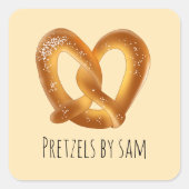 Zachte pretzel met zout vierkante sticker (Voorkant)