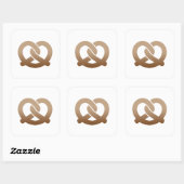zachte pretzel vierkante sticker (Vel)