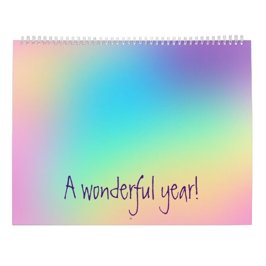 Zachte prismatische regenbooggradiënt Inspirerend Kalender (Achterkant)