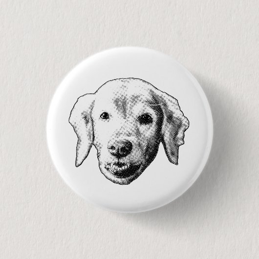 Zachte Puppy Glimlach Ronde Button 3,2 Cm (Voorkant)