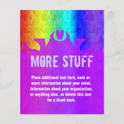 Zachte Rainbow Flaming Event Flyer (Achterkant)