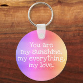 Zachte Rainbow Ombre Kleur Verloop Monogram Naam Sleutelhanger (Achterkant)