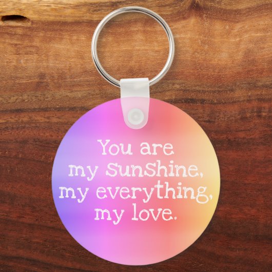 Zachte Rainbow Ombre Kleur Verloop Monogram Naam Sleutelhanger (Achterkant)